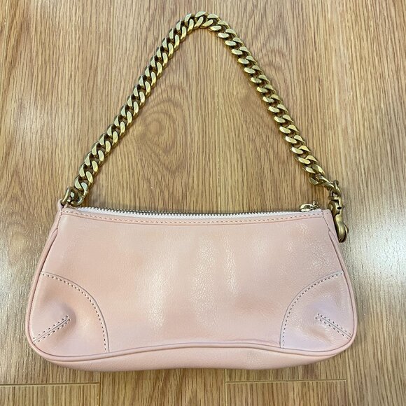 RARE Juicy Couture Vintage Y2K Leather Mini Baguette Shoulder Bag Pink - Picture 4 of 10